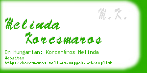 melinda korcsmaros business card